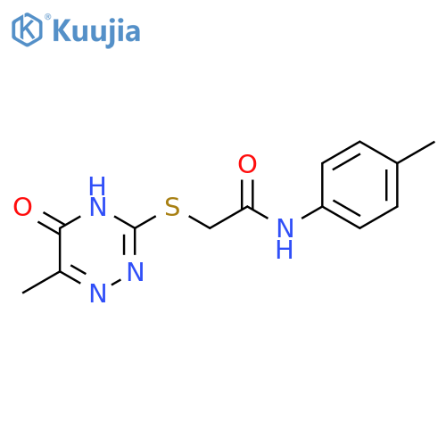 2-(6-methyl-5-oxo-4,5-dihydro-1,2,4-triazin-3-yl)sulfanyl-N-(4-methylphenyl)acetamide structure