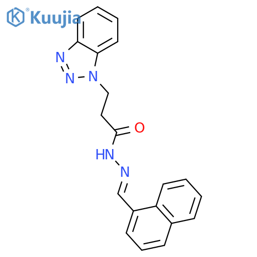 3-(1H-1,2,3-benzotriazol-1-yl)-N'-(1E)-(naphthalen-1-yl)methylidenepropanehydrazide structure