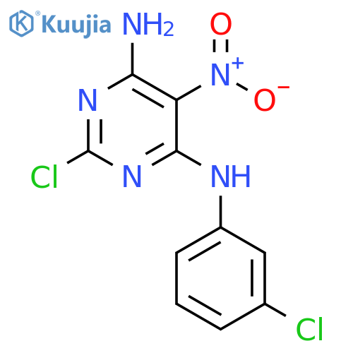 2-chloro-N4-(3-chlorophenyl)-5-nitropyrimidine-4,6-diamine structure