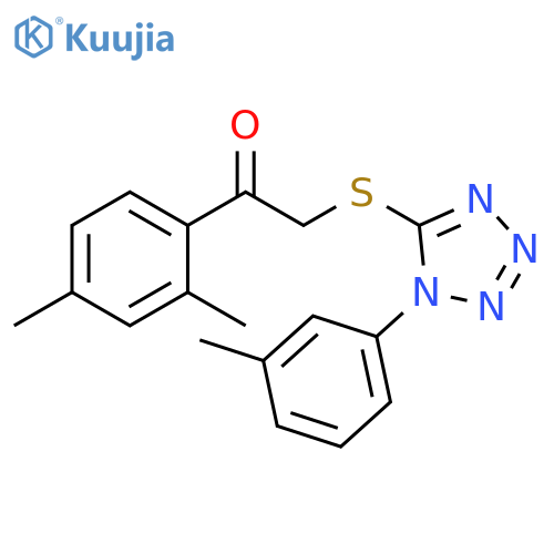 1-(2,4-dimethylphenyl)-2-{[1-(3-methylphenyl)-1H-1,2,3,4-tetrazol-5-yl]sulfanyl}ethan-1-one structure