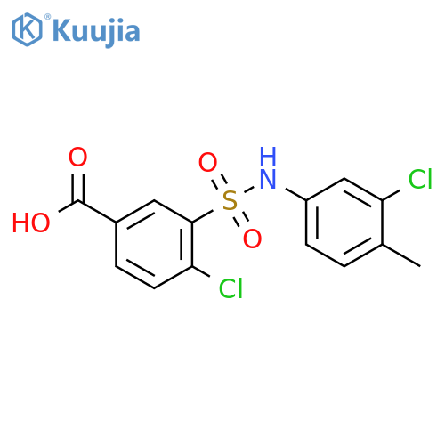 4-chloro-3-(3-chloro-4-methylphenyl)sulfamoylbenzoic acid structure