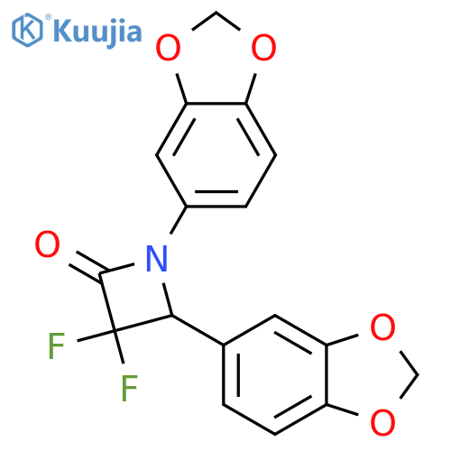 1,4-Bis(1,3-benzodioxol-5-yl)-3,3-difluoroazetidin-2-one structure