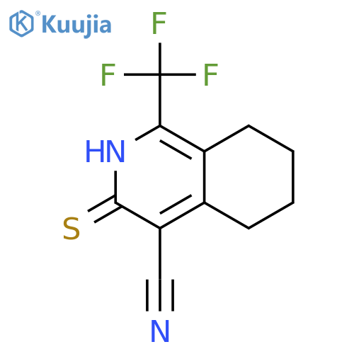 3-sulfanylidene-1-(trifluoromethyl)-2,3,5,6,7,8-hexahydroisoquinoline-4-carbonitrile structure