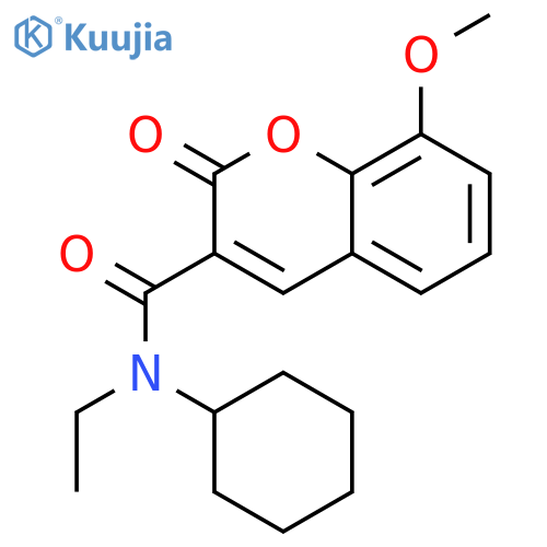 N-cyclohexyl-N-ethyl-8-methoxy-2-oxo-2H-chromene-3-carboxamide structure