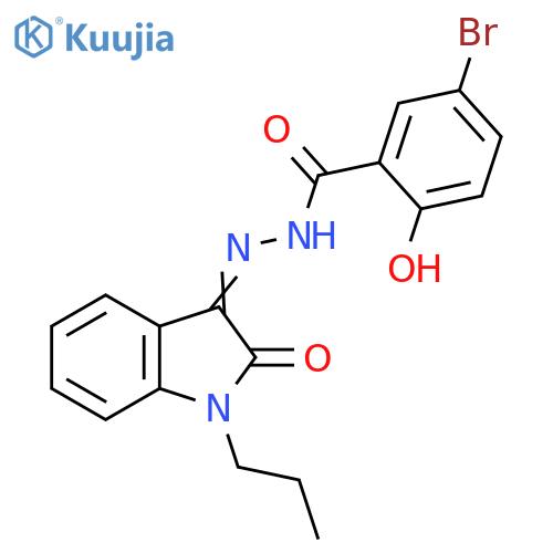 5-bromo-2-hydroxy-N'-(3Z)-2-oxo-1-propyl-2,3-dihydro-1H-indol-3-ylidenebenzohydrazide structure