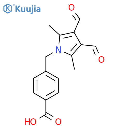 4-(3,4-diformyl-2,5-dimethyl-1H-pyrrol-1-yl)methylbenzoic acid structure