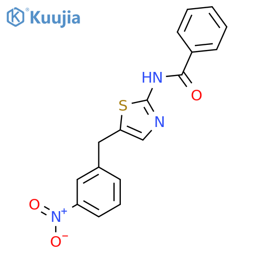 N-{5-(3-nitrophenyl)methyl-1,3-thiazol-2-yl}benzamide structure