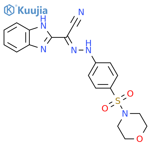 (E)-N-4-(morpholine-4-sulfonyl)phenyl-1H-1,3-benzodiazole-2-carbohydrazonoyl cyanide structure