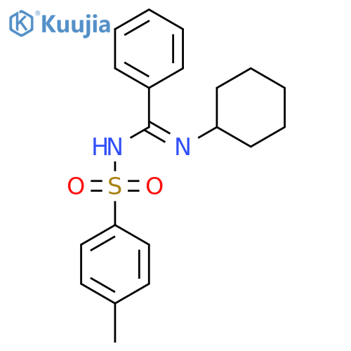 N-cyclohexyl-N'-(4-methylbenzenesulfonyl)benzenecarboximidamide structure