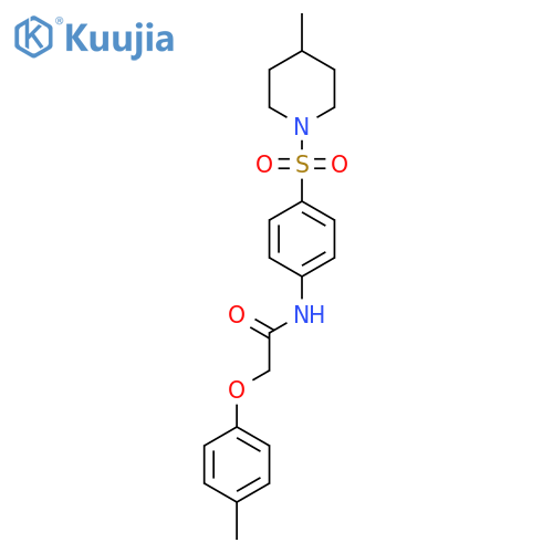 2-(4-methylphenoxy)-N-{4-(4-methylpiperidin-1-yl)sulfonylphenyl}acetamide structure