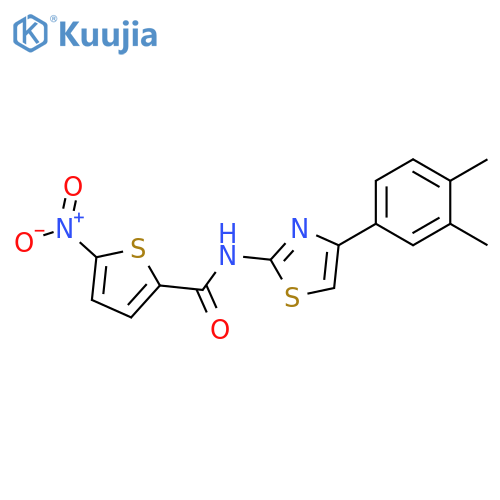 N-4-(3,4-dimethylphenyl)-1,3-thiazol-2-yl-5-nitrothiophene-2-carboxamide structure