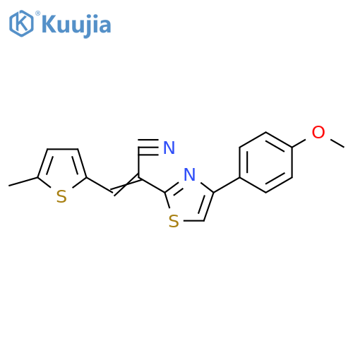 (2E)-2-4-(4-methoxyphenyl)-1,3-thiazol-2-yl-3-(5-methylthiophen-2-yl)prop-2-enenitrile structure