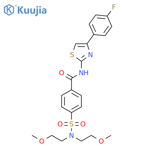 4-bis(2-methoxyethyl)sulfamoyl-N-4-(4-fluorophenyl)-1,3-thiazol-2-ylbenzamide structure