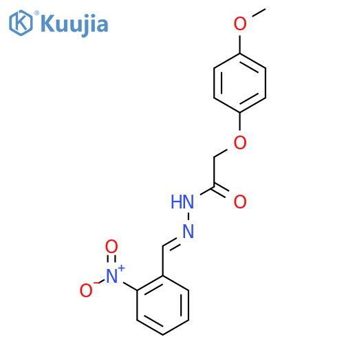 2-(4-methoxyphenoxy)-N'-(1E)-(2-nitrophenyl)methylideneacetohydrazide structure