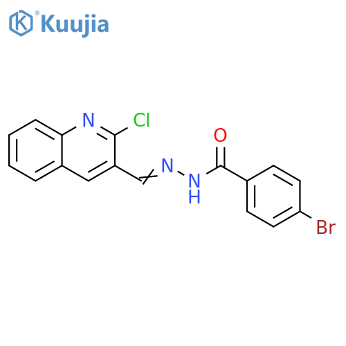 4-bromo-N'-(1E)-(2-chloroquinolin-3-yl)methylidenebenzohydrazide structure