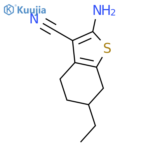2-amino-6-ethyl-4,5,6,7-tetrahydro-1-benzothiophene-3-carbonitrile structure