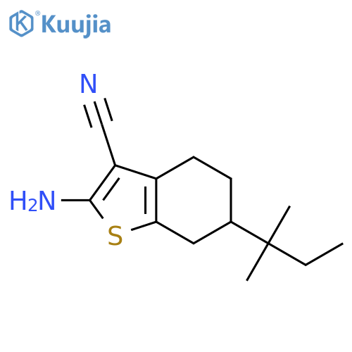 2-Amino-6-tert-pentyl-4,5,6,7-tetrahydro-1-benzothiophene-3-carbonitrile structure