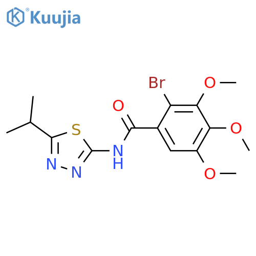 2-bromo-3,4,5-trimethoxy-N-5-(propan-2-yl)-1,3,4-thiadiazol-2-ylbenzamide structure