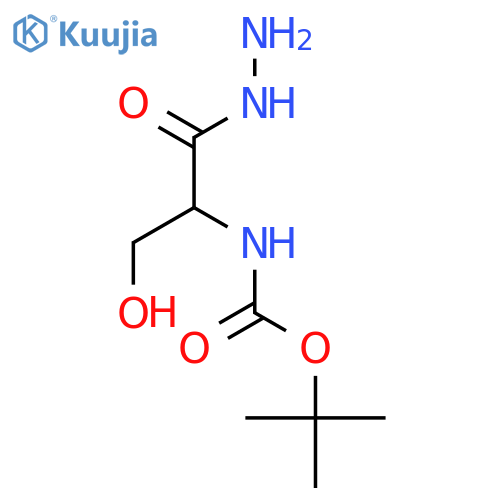 tert-butyl N-1-(hydrazinecarbonyl)-2-hydroxyethylcarbamate structure