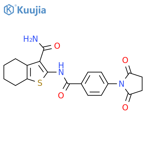 2-4-(2,5-dioxopyrrolidin-1-yl)benzamido-4,5,6,7-tetrahydro-1-benzothiophene-3-carboxamide structure