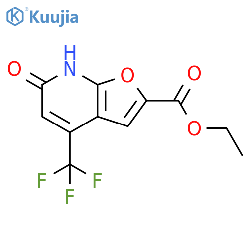 Furo[2,3-b]pyridine-2-carboxylic acid, 6,7-dihydro-6-oxo-4-(trifluoromethyl)-, ethyl ester structure