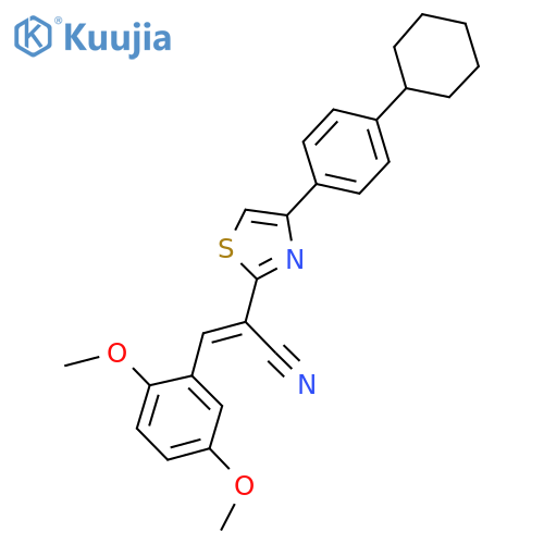 (2Z)-2-4-(4-cyclohexylphenyl)-1,3-thiazol-2-yl-3-(2,5-dimethoxyphenyl)prop-2-enenitrile structure