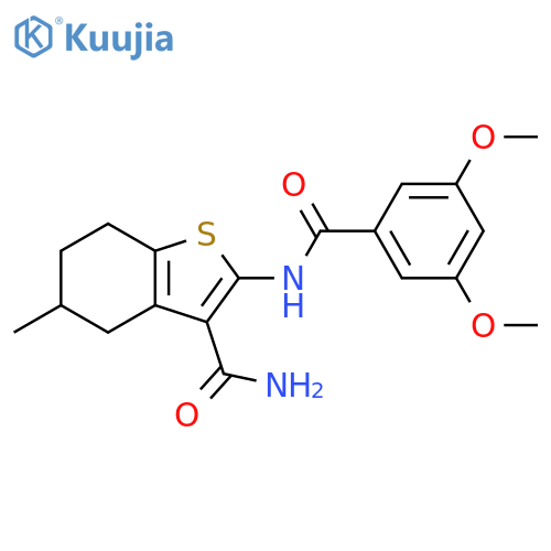 2-(3,5-dimethoxybenzamido)-5-methyl-4,5,6,7-tetrahydro-1-benzothiophene-3-carboxamide structure