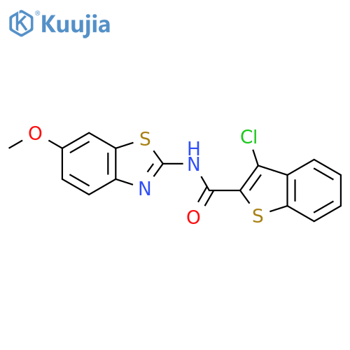 3-chloro-N-(6-methoxy-1,3-benzothiazol-2-yl)-1-benzothiophene-2-carboxamide structure