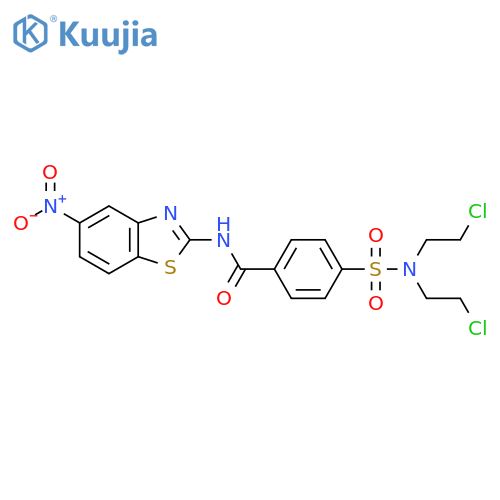 4-bis(2-chloroethyl)sulfamoyl-N-(5-nitro-1,3-benzothiazol-2-yl)benzamide structure