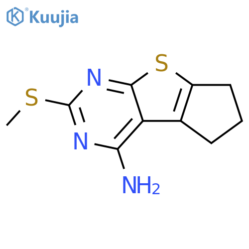 6,7-dihydro-2-(methylthio)-5H-cyclopenta[4,5]thieno[2,3-d]pyrimidin-4-amine structure
