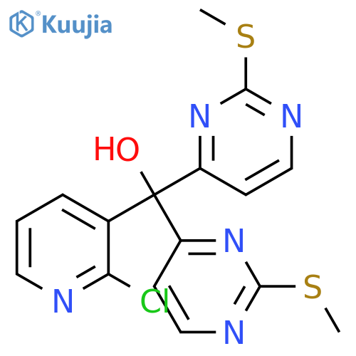 (2-Chloropyridin-3-yl)bis(2-(methylthio)pyrimidin-4-yl)methanol structure