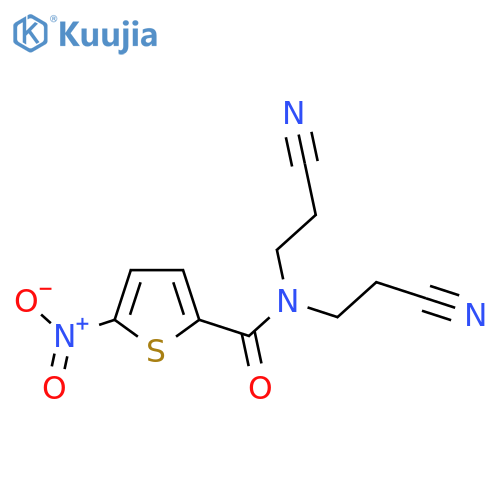 N,N-bis(2-cyanoethyl)-5-nitrothiophene-2-carboxamide structure
