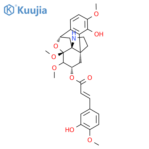 [(1S,8S,10S,11R,13S)-3-Hydroxy-4,11,12-trimethoxy-18-oxa-17-azapentacyclo[8.4.3.18,11.01,10.02,7]octadeca-2(7),3,5-trien-13-yl] (E)-3-(3-hydroxy-4-methoxyphenyl)prop-2-enoate structure