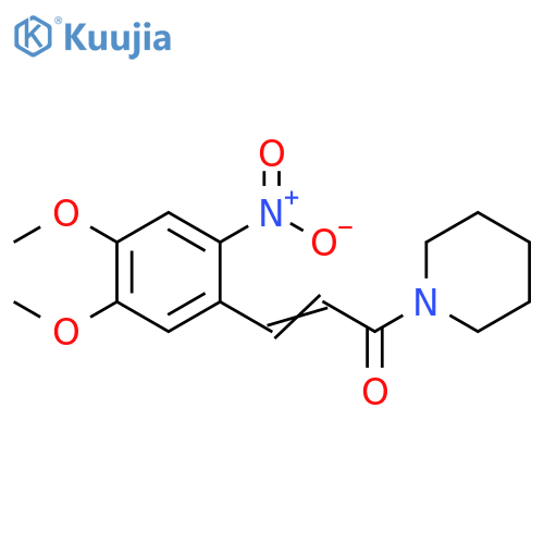 (2E)-3-(4,5-dimethoxy-2-nitrophenyl)-1-(piperidin-1-yl)prop-2-en-1-one structure