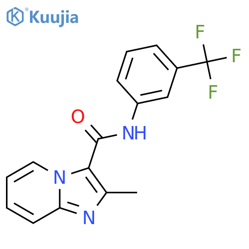 2-methyl-N-[3-(trifluoromethyl)phenyl]imidazo[1,2-a]pyridine-3-carboxamide structure