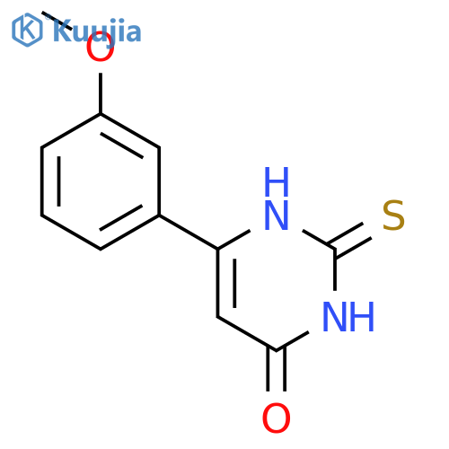 6-(3-methoxyphenyl)-2-sulfanylidene-1,2,3,4-tetrahydropyrimidin-4-one structure