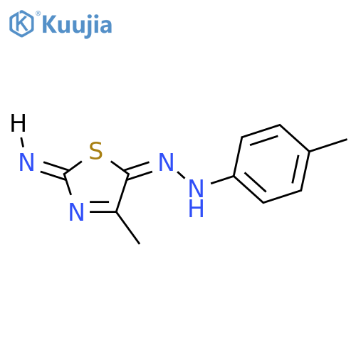 N-[(e)-(2-imino-4-methyl-1,3-thiazol-5-ylidene)amino]-4-methylaniline structure