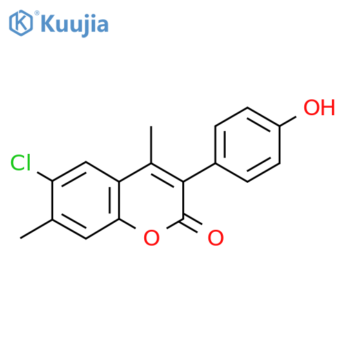 6-Chloro-4,7-Dimethyl-3(4-Hydroxy Phenyl) Coumarin structure