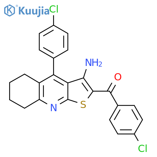 2-(4-chlorobenzoyl)-4-(4-chlorophenyl)-5H,6H,7H,8H-thieno2,3-bquinolin-3-amine structure