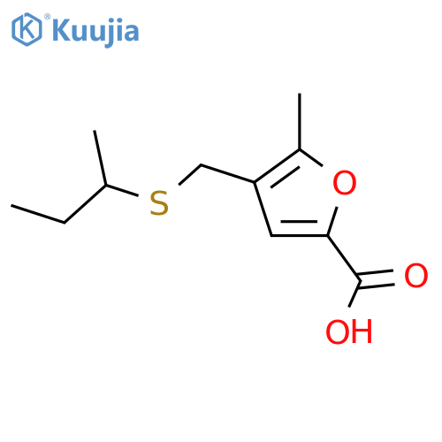 4-((sec-Butylthio)methyl)-5-methylfuran-2-carboxylic acid structure
