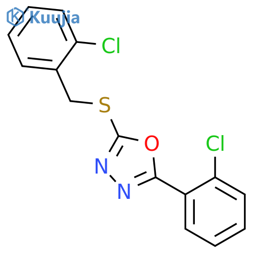 2-(2-Chloro-benzylsulfanyl)-5-(2-chloro-phenyl)-[1,3,4]oxadiazole structure