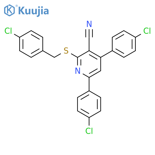 2-(4-Chloro-benzylsulfanyl)-4,6-bis-(4-chloro-phenyl)-nicotinonitrile structure