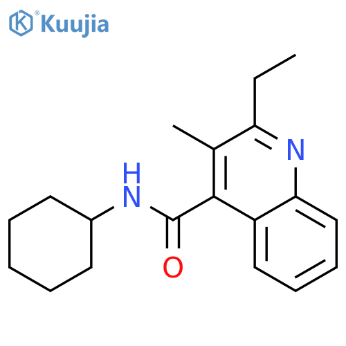 2-Ethyl-3-methyl-quinoline-4-carboxylic acid cyclohexylamide structure