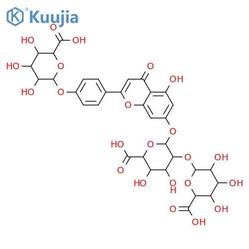 Apigenin 4',7-diglycosides; 4'-O-β-D-Glucuronopyranoside, 7-O-[β-D-glucuronopyranosyl-(1→2)-β-D-glucuronopyranoside] structure