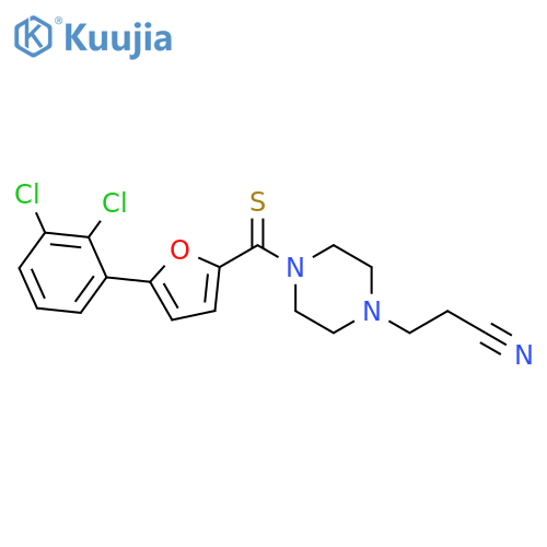 3-{4-5-(2,3-dichlorophenyl)furan-2-carbothioylpiperazin-1-yl}propanenitrile structure