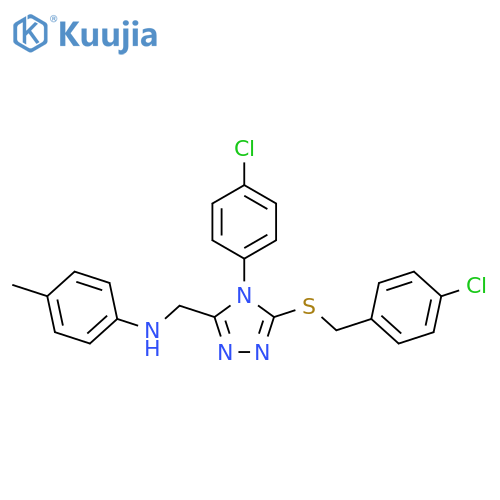 <br>[5-(4-Chloro-benzylsulfanyl)-4-(4-chloro-phenyl)-4H-[1,2,4]triazol-3-ylmeth yl]-p-tolyl-amine structure