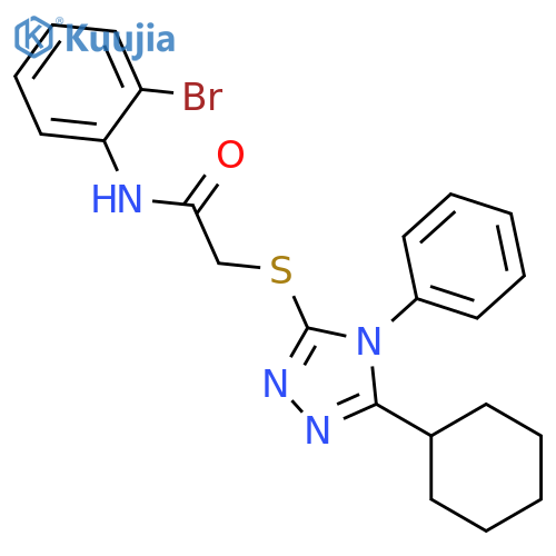 <br>N-(2-Bromo-phenyl)-2-(5-cyclohexyl-4-phenyl-4H-[1,2,4]triazol-3-ylsulfanyl) -acetamide structure