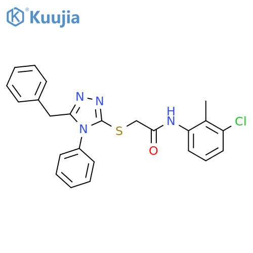 <br>2-(5-Benzyl-4-phenyl-4H-[1,2,4]triazol-3-ylsulfanyl)-N-(3-chloro-2-methyl-p henyl)-acetamide structure