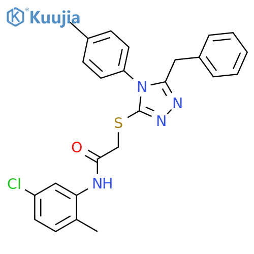 <br>2-(5-Benzyl-4-p-tolyl-4H-[1,2,4]triazol-3-ylsulfanyl)-N-(5-chloro-2-methyl- phenyl)-acetamide structure