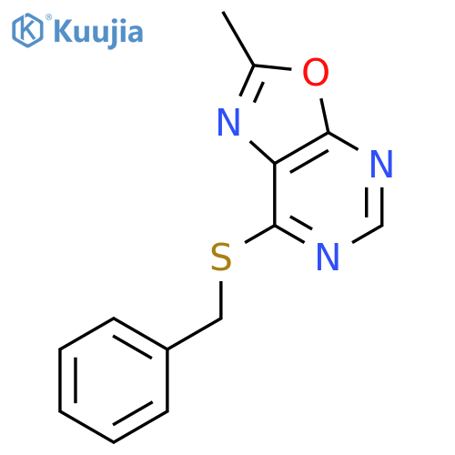 Oxazolo[5,4-d]pyrimidine,2-methyl-7-[(phenylmethyl)thio]- structure